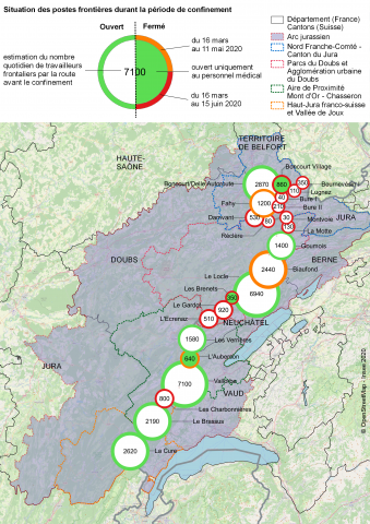 La fermeture des postes-frontières a pu impacter le trajet routier de 9200 frontaliers au plus fort de la crise épidémique